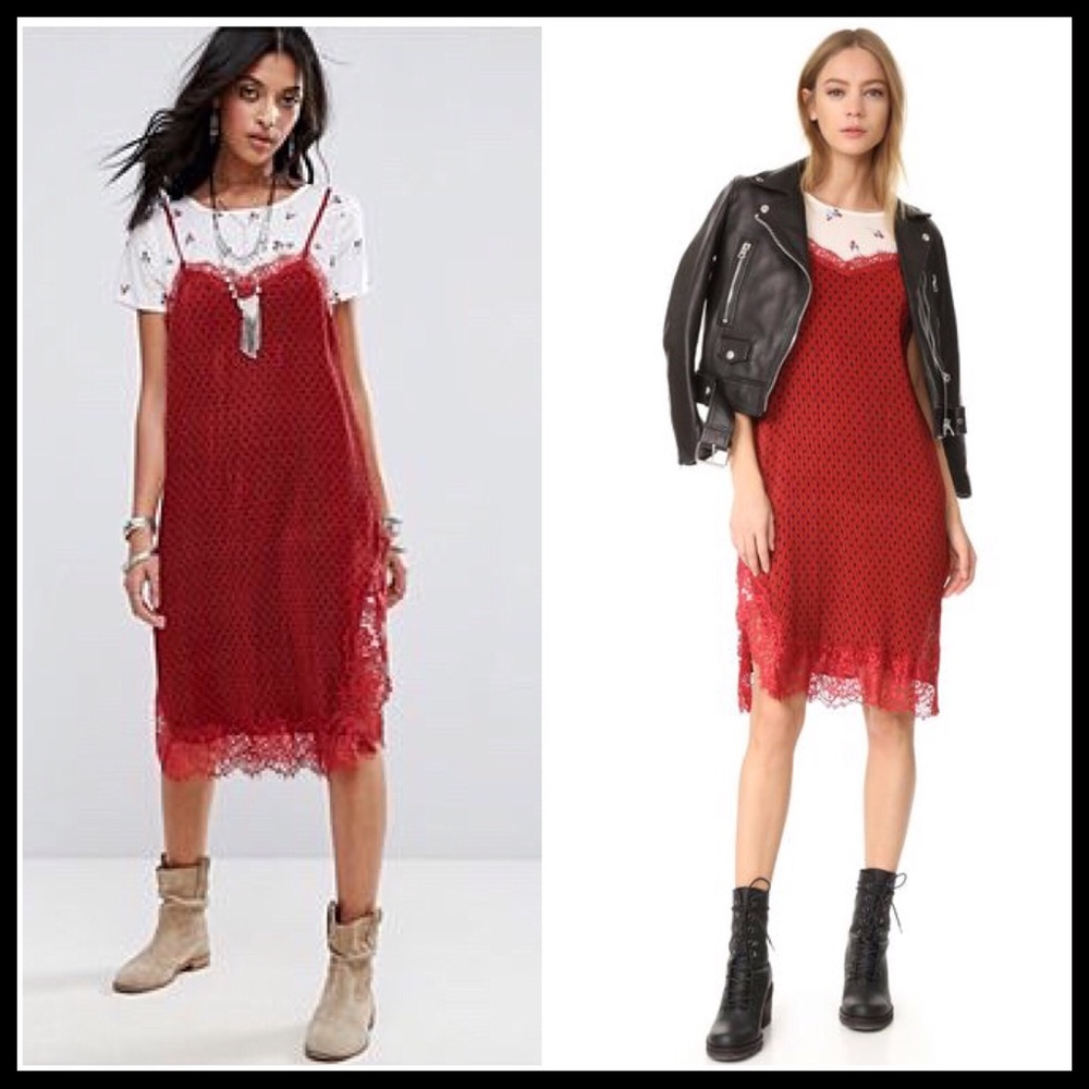 ❤️SALE❤️FREE PEOPLE RED MIDI DRESS & TUNIC SET - Picture 7 of 8